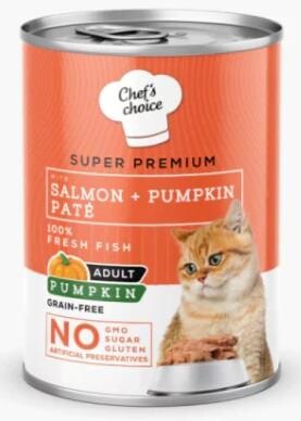 Chef's Choice Somonlu Ve Bal Kabaklı Tahılsız Ezme Yetişkin Kedi Konservesi 400 GR | SRC: Barcode: 8681465608899